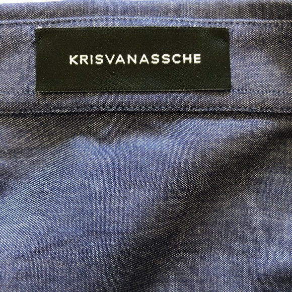 Kris Van Assche Blue Pouch Pocket Shirt 46 - Picture 6 of 8